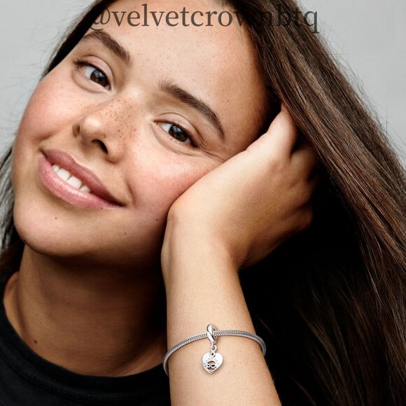 Pandora Friends Forever Heart Dangle Charm - Picture 6 of 6